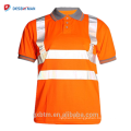 Chine En Gros 100% Polyester Sécurité Réfléchissante Haute Visibilité Polo Bouton Chemise À Manches Courtes Salut Vis Sécurité Travail T-shirt